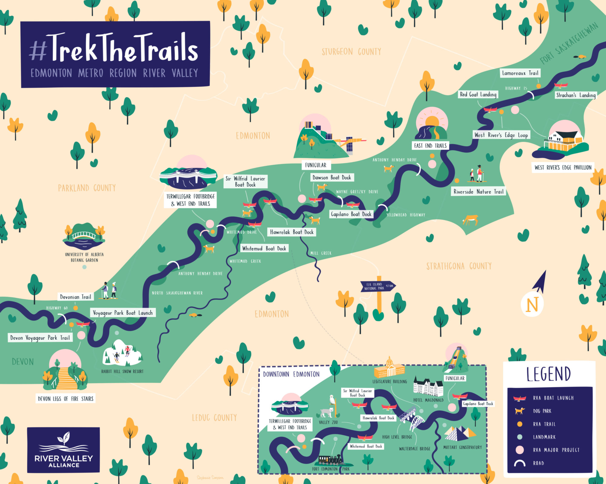 5 Trails In Edmonton To Try This Summer Explore Edmonton   Simpson Illustration RVA Main Map Final 