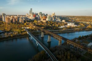 Edmonton skyline in fall