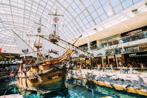 A pirate ship inside West Edmonton Mall.