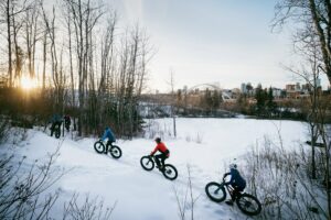 Winter fatbiking through Edmonton's river valley