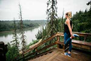 Wolf Willow Stairs in Edmonton's river valley.