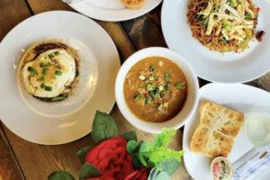 A variety of food on the table